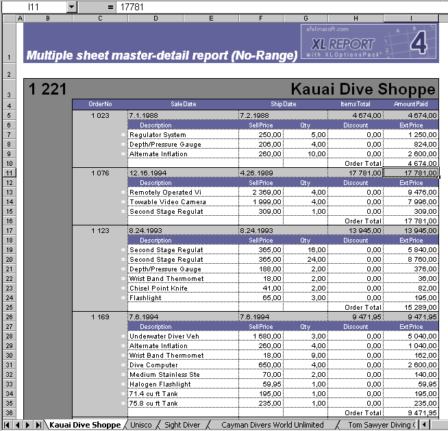 AfalinaSoft XL Report C++Builder 6 Screenshot